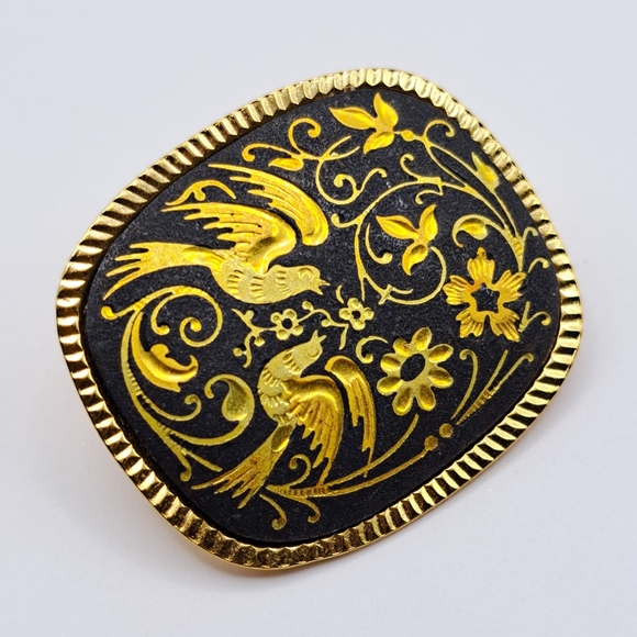 Vintage Jewelry Vintage Damascene Brooch Poshmark